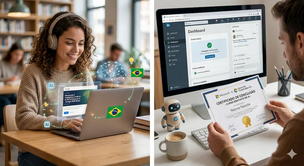 Cursos Gratuitos de IA com Certificado 2026: Guia Completo para Turbinar seu Currículo Sem Gastar